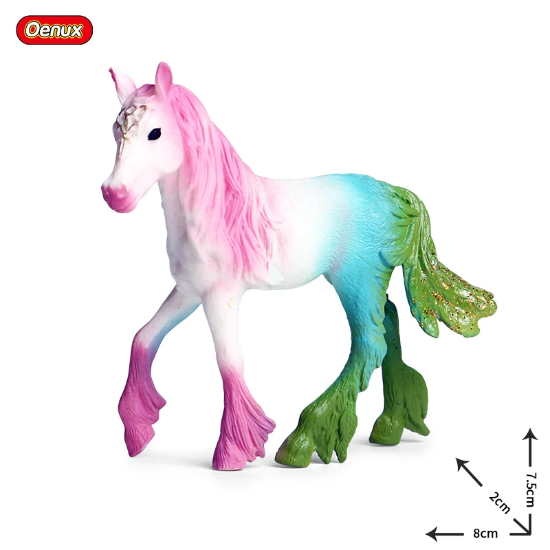 BAiLQ Original Genuine Fairy Tale Fly Horse Simulation Animal Mythical Elves Elf Pegasus Action Figures Model PVC Cute Kids Toy