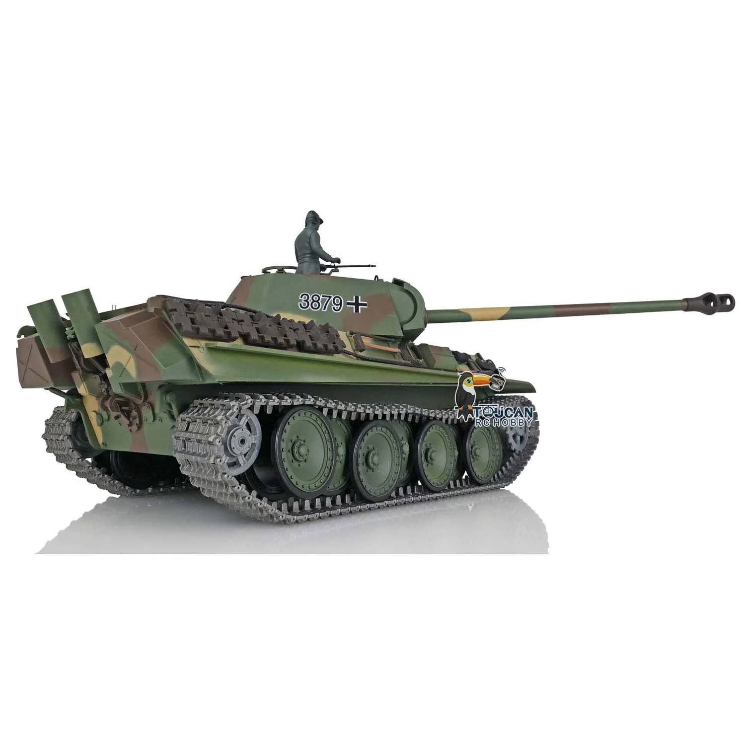 Toys Heng Long 1/16 Scale 7.0 RC Tank 3879 Upgraded German Panther G RTR Metal Tracks Remote Control Car for Boys TH17488-SMT4