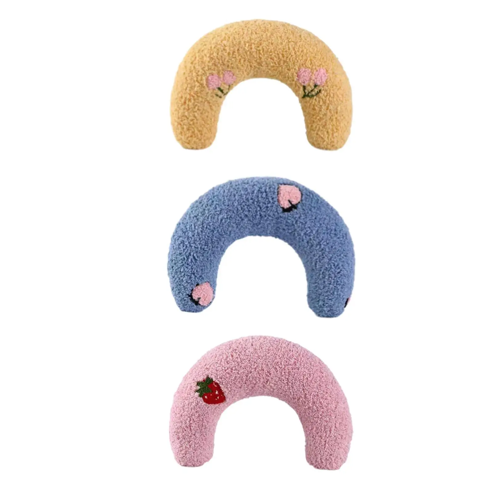 Cat Pillow Embroidery Pattern Soft Cute U Shaped Pillow Cat Sleeping Plush Pillow Pillow for Cat Small Dog Puppy Kitty