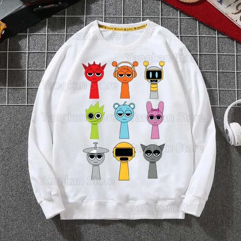 Sprunki Plush Autumn Winter Sweatshirt Men Hip Hop Sweatshirt Hoodie Streetwear Harajuku Pullover Hoodie Winter Autumn Hoodie