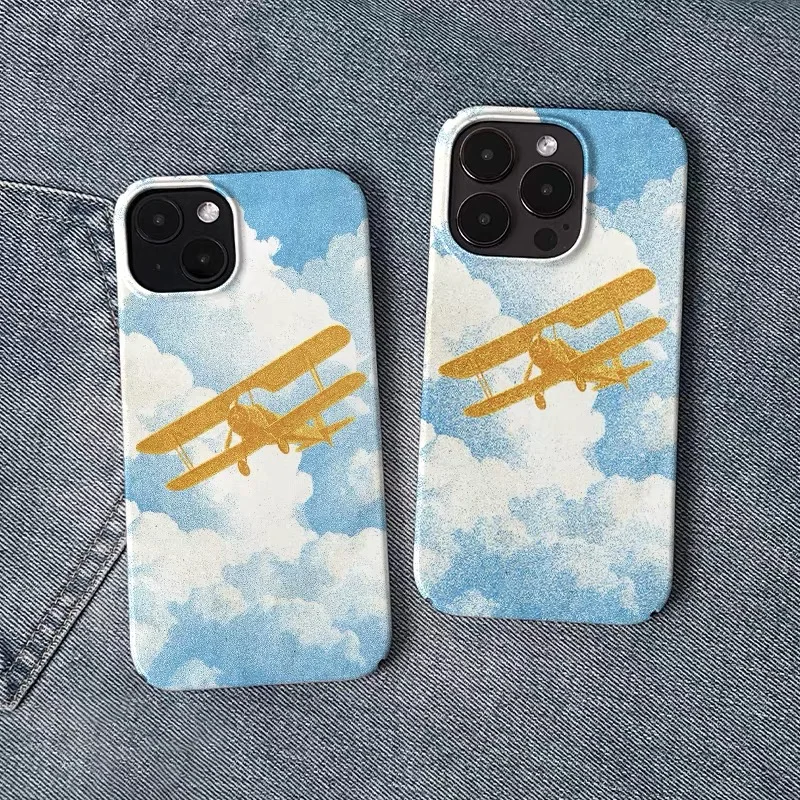 

Blue Sky White Clouds Fog Airplane Case for IPHONE 17 16E 15PRO MAX 14 13 PRO MAX 15PLUS 11Pro Acrylic Hard Mobile Phone Cases