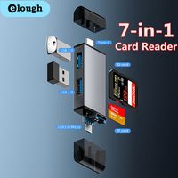 Elough USB 3.0 SD TF Card Reader USB C OTG Adapter USB Flash Drive USB3.0 2.0 Micro to Type C 7 in 1 Smart Memory Card Reader