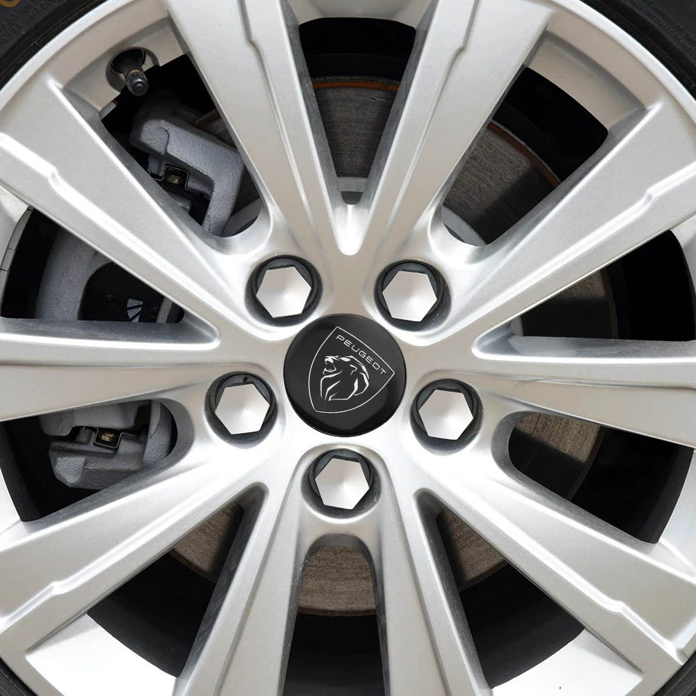 56/60/65mm Car Wheel Center Hub Caps Cover Rim Stickers Accessories For Peugeot 206 207 208 306 307 308 406 407 Rifter 3008 5008 view 5