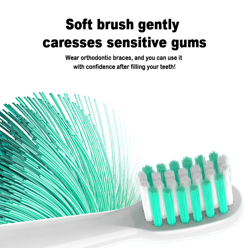 Testine di ricambio da 4 pezzi per testine per spazzolino elettrico DR.Bei C1 C2 E0 S7 Sonic con setole morbide