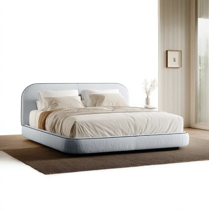 

# Современная кровать-трансформер с обивкой из вельвета, деревянным каркасом и регулируемой мягкостью