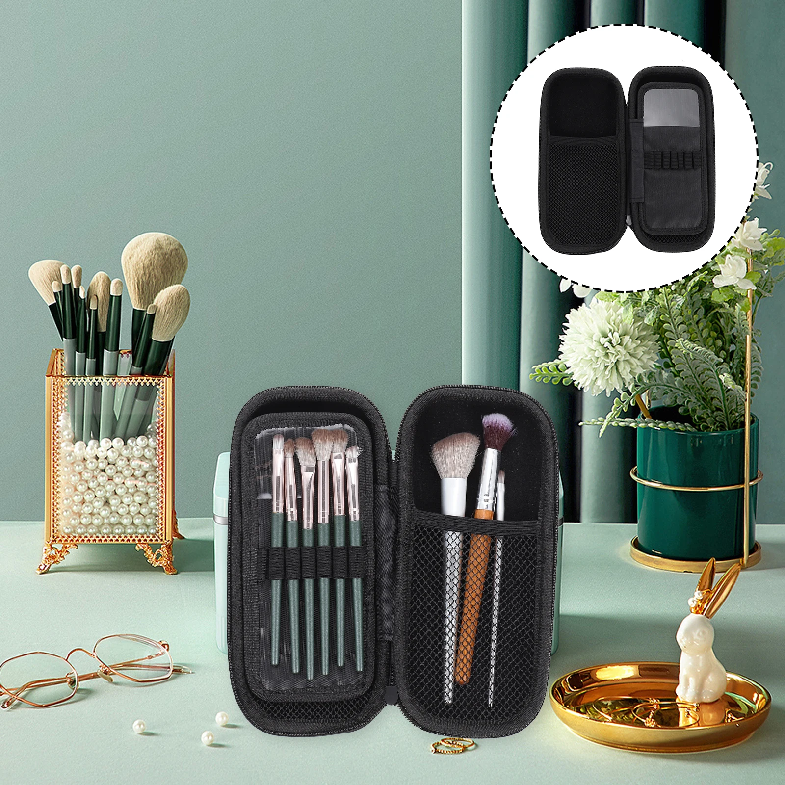 

Brush EVA Portable ganizer Makeup Tool Bag Travel Office Portable Makeup Bag Durable Lightweight Practical Women