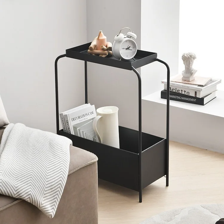 Light luxury creative side corner table side cabinet next to sofa bedroom bedside small table wrought