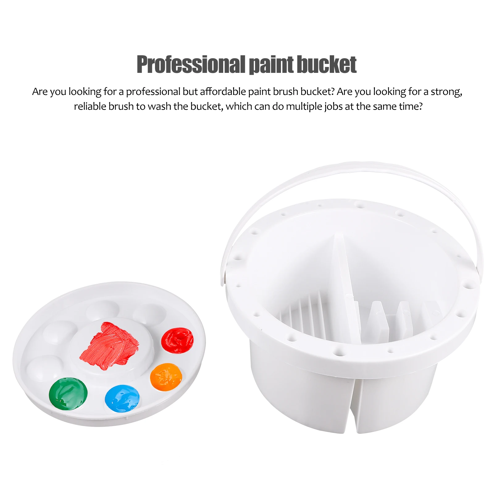 Secchio per pennelli Bacino per prendere il bagno Rondella bianca per lavaggio di pennelli
