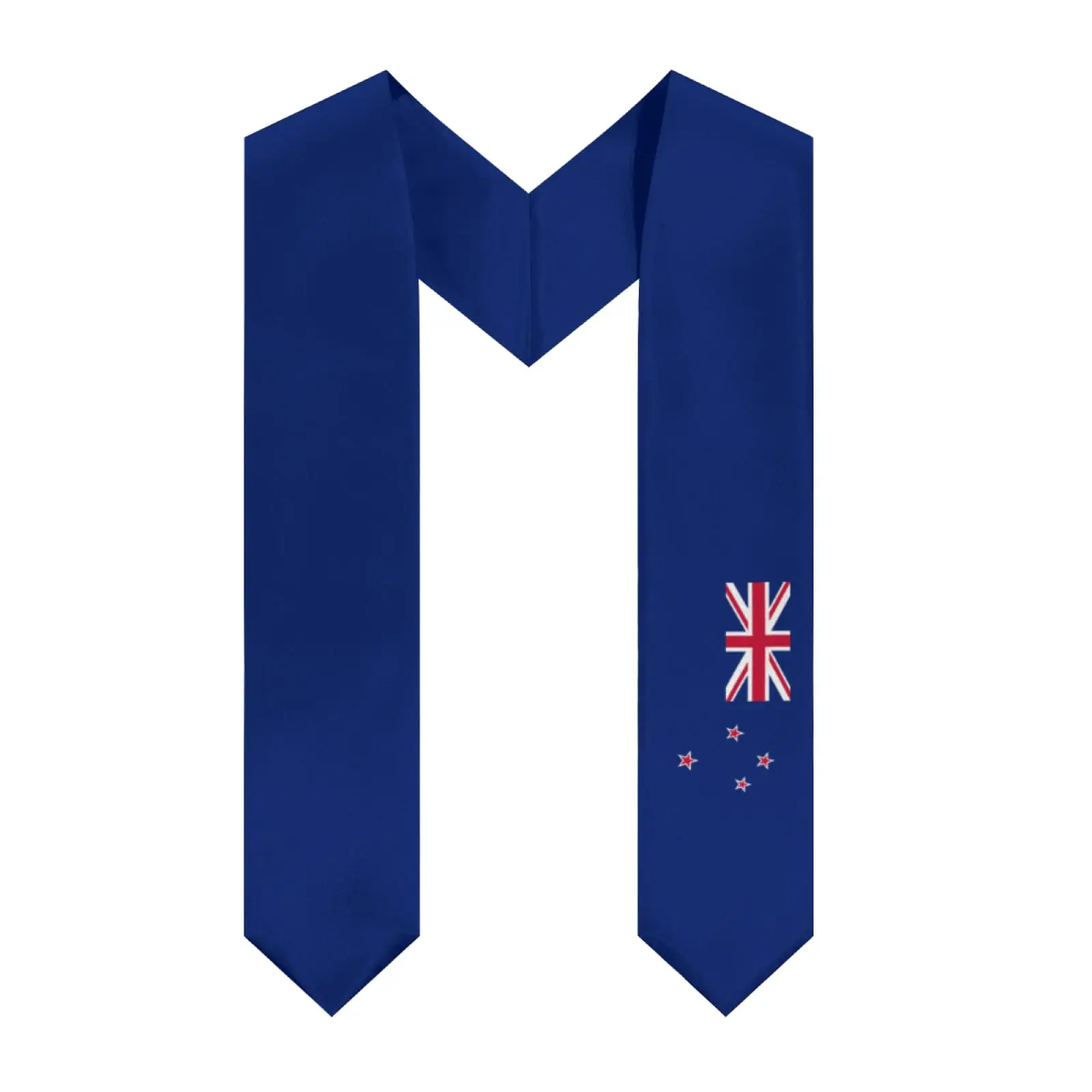 

2025 New Zealand Flag V-neck Graduation Stole Shawl Sash Honor For Study Aboard International Students