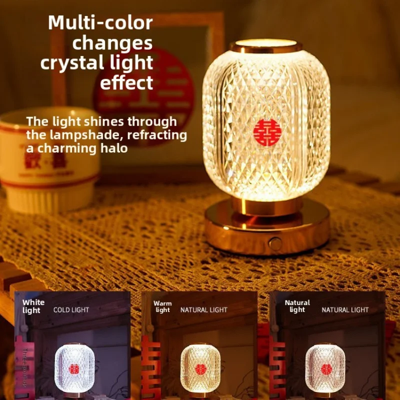 الزفاف الأبدي ضوء غرفة الزفاف ديكور الجدول مصباح أباجورة لغرفة النوم جو الزفاف هدية مزخرفة تذكارية