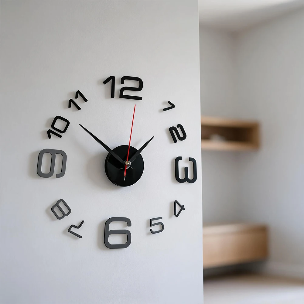 3D Wall Clock for Modern Wall Styling in Bedrooms Living Rooms Dining Areas and Workspaces with Balanced Hand Assembly
