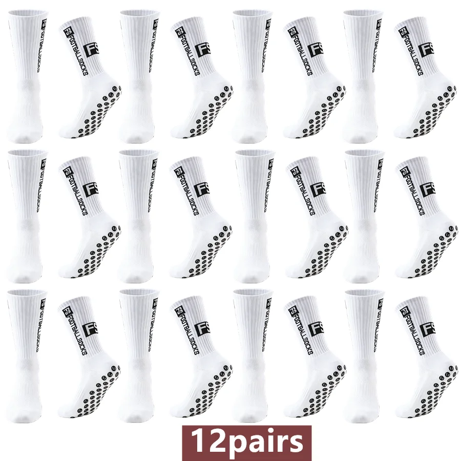 

12pairs men women unisex anti slip grip rugby baseball socks towel bottom breathable shockproof athletic exercise