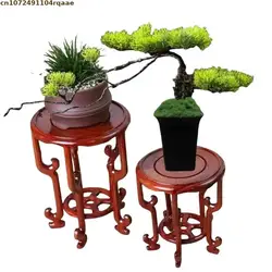 High Quality Miniatures Wooden Standing Flower Base Bonsai Holder Plant Shelf Tea Sets Pedestal Vase Flower Pot Sorting Table