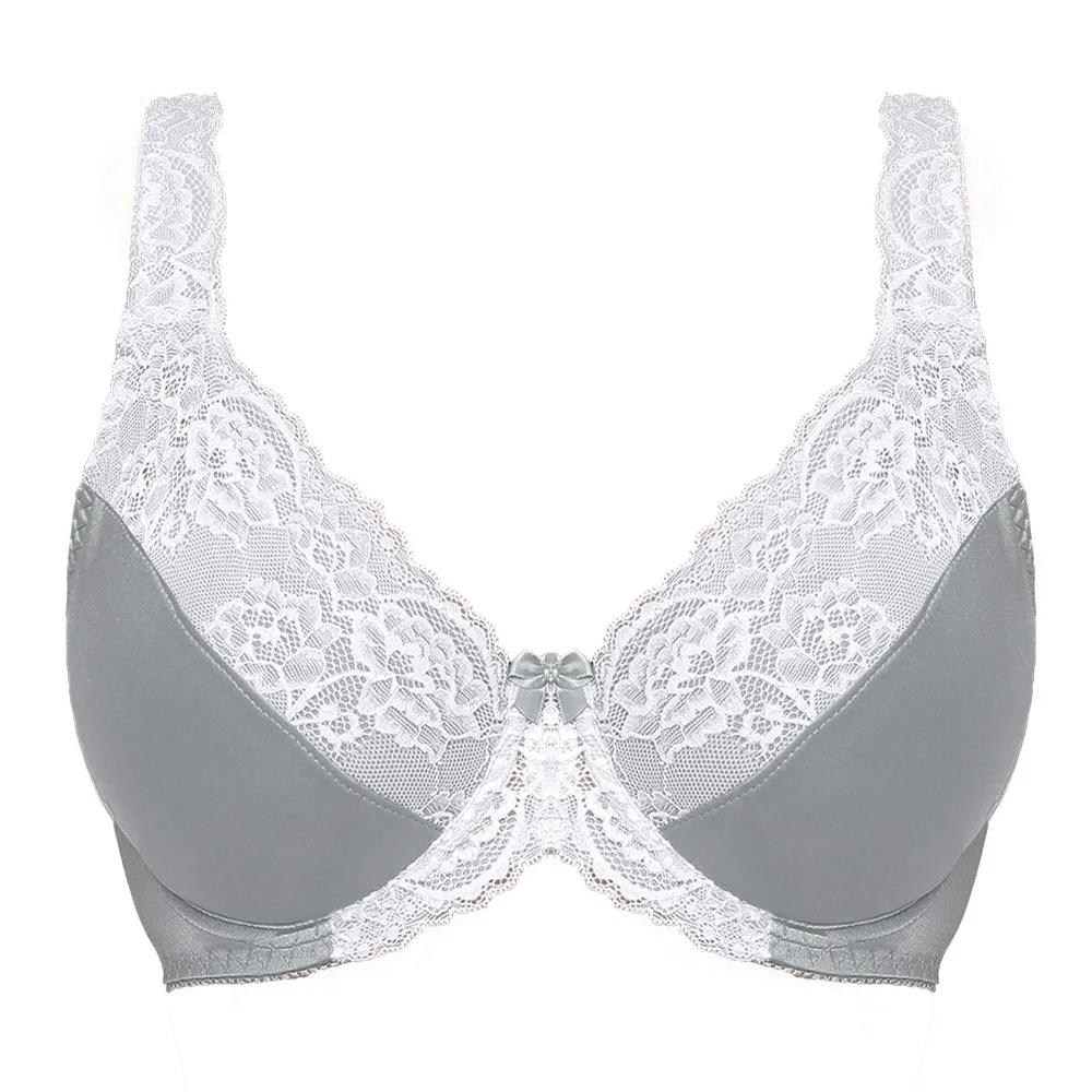 Plus Size Bra Woman Lace Lager Bosom Underwire Bras Sexy Lingerie 34 36 38 40 42 44 46 48 50 52 C D DD E F G H I Cup