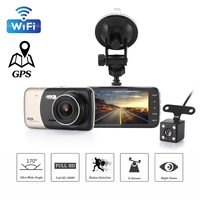Car DVR WiFi GPS Dash Cam Rear View Reverse Car Camera 1080P Full HD Drive Video Recorder Dashcam  Auto Night Vision Black Box