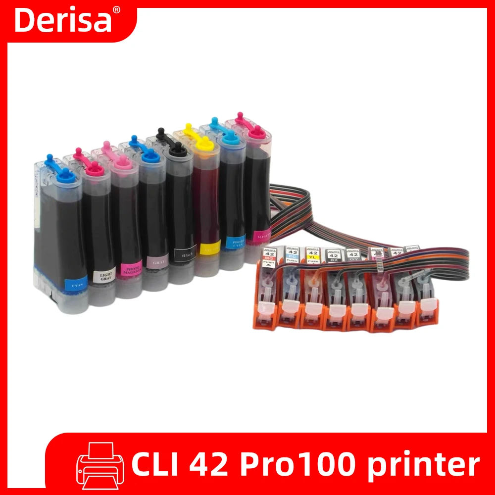 Sistema de tinta CLI 42 cli42, cartucho de tinta Compatible con CANON PIXMA Pro-100 PRO-100S, impresora Pro100, CISS CLI-42