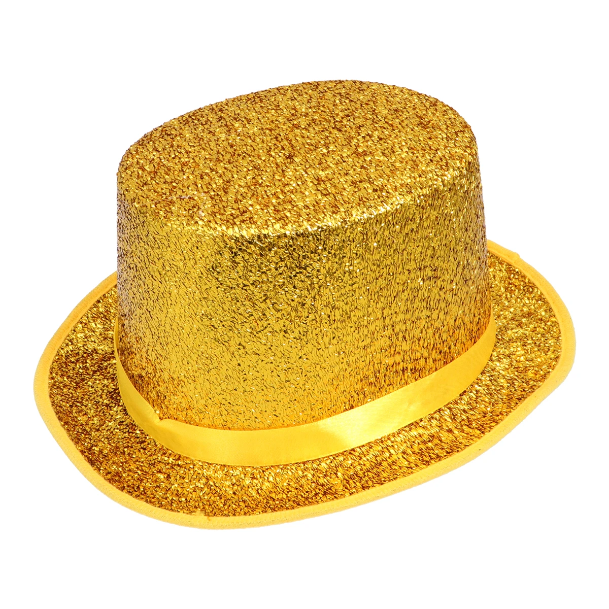 

Glitter Top Hat Party Cosplay Magician Costume Breathable Fashion Performance Hat For Friends Family Gift Yellow