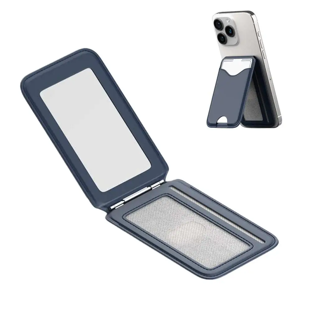 Magnetischer Kartenhalter-Ständer mit Spiegel, Verstellbarer Ständer, PU-Kartenhalter, Handyhalterung für iPhone 17 16 15 14 13 12 – Detail 26