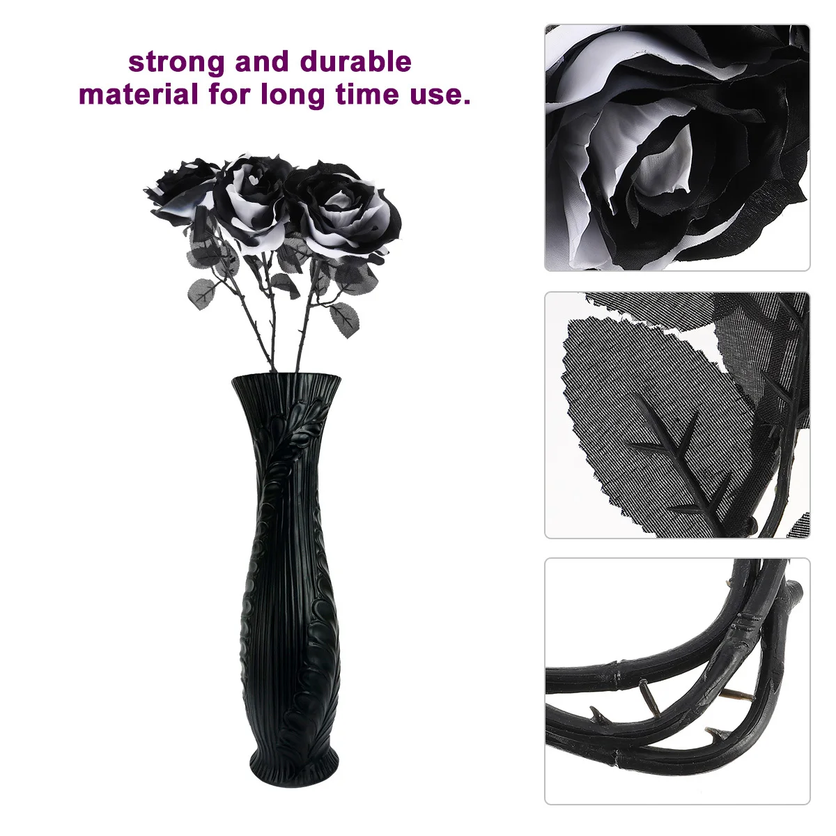 

3Pcs Halloween Simulation Rose Decorative Prop Party Supplies Wedding Home Ornament Photo Shooting Background