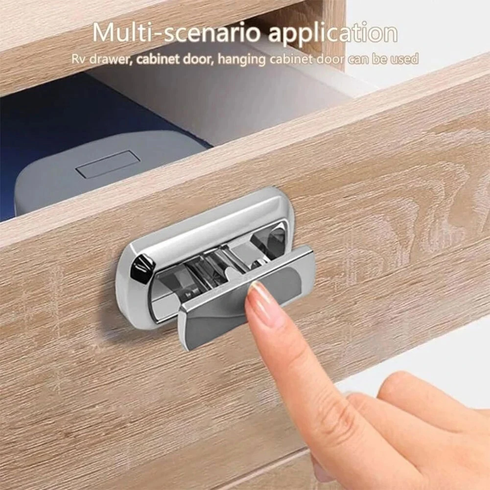 1Pcs For Swift Caravan Motorhome Replacement Chrome Drawer Cabinet Lock Catch Drawer Catch Lock Cupboard RV Caravan Accessories