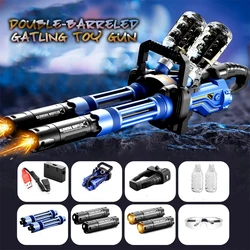 Double-Barreled Gatling Toy Water Bullet Launcher Toys Large Capacity Continuous Electric Sparkle Toys Children's Birthday Gift