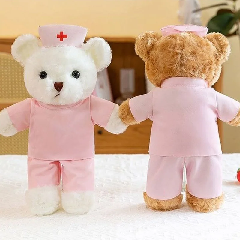 Cute Nurse Teddy Bear Plush Toy Soft Stuffed Bear in Scrubs for Nurses Appreciation and Medical School Keepsake Gift Creativity