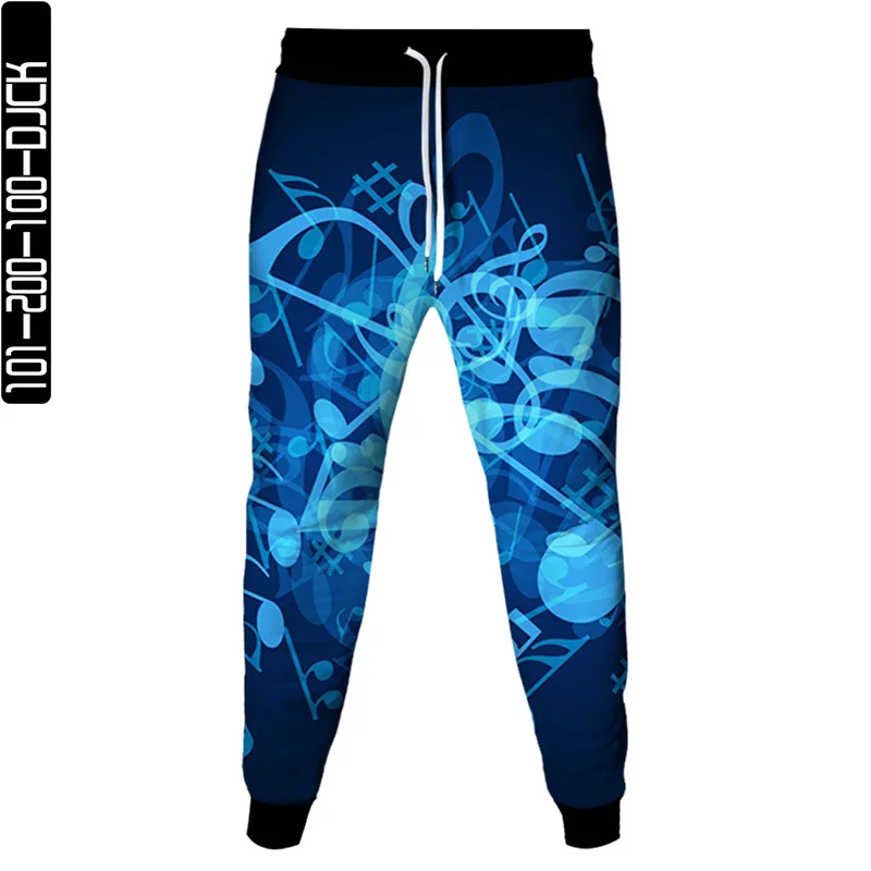 Ice Flame Music Symbol 3D Print Men Fashion Sweatpants Spring Autumn Women Outdoor Casual Sport Jogging Pants Party Wear Trouser