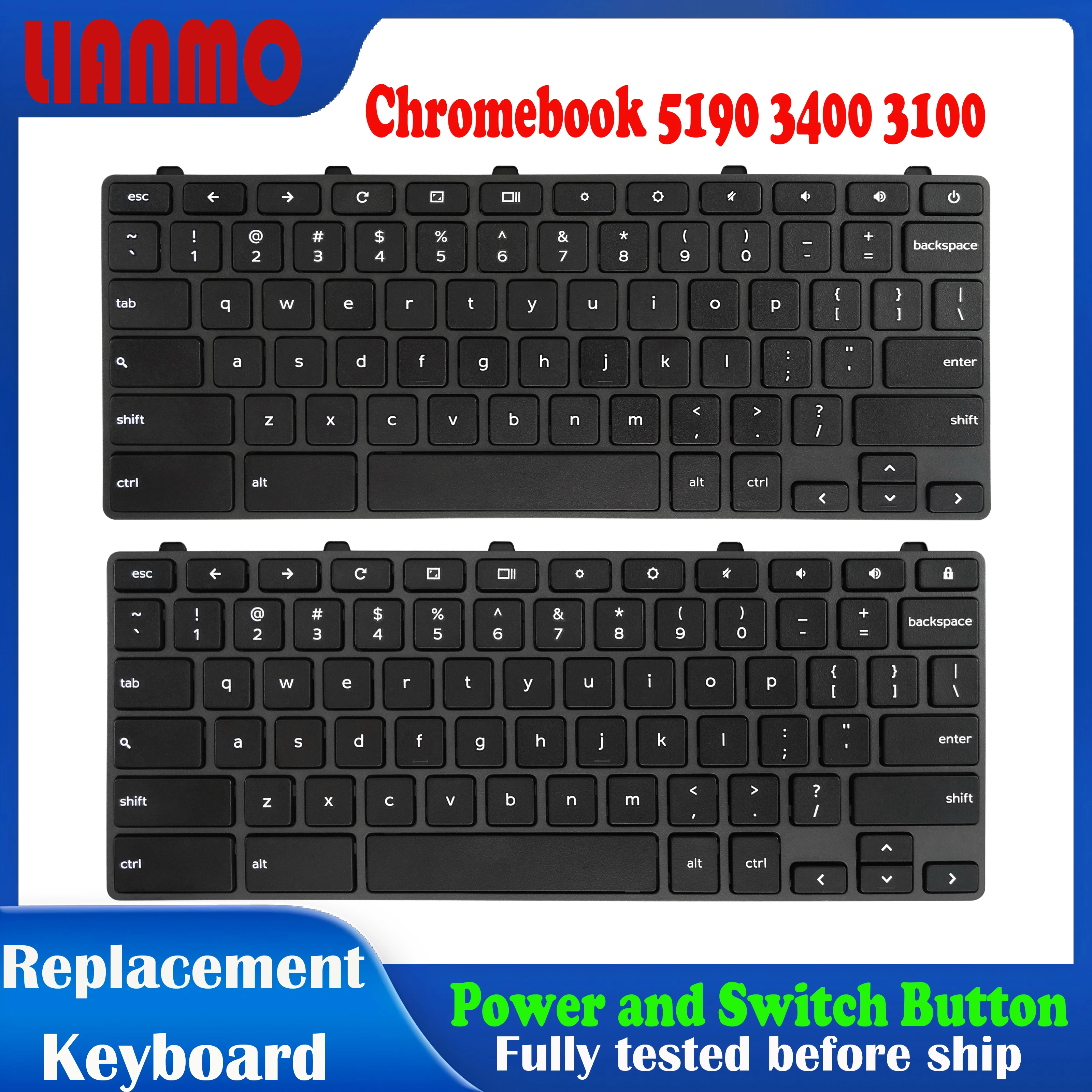 US notebook keyboard For Dell Chromebook 5190 3400 3100 Without backlight 0D2DT 00D2DT