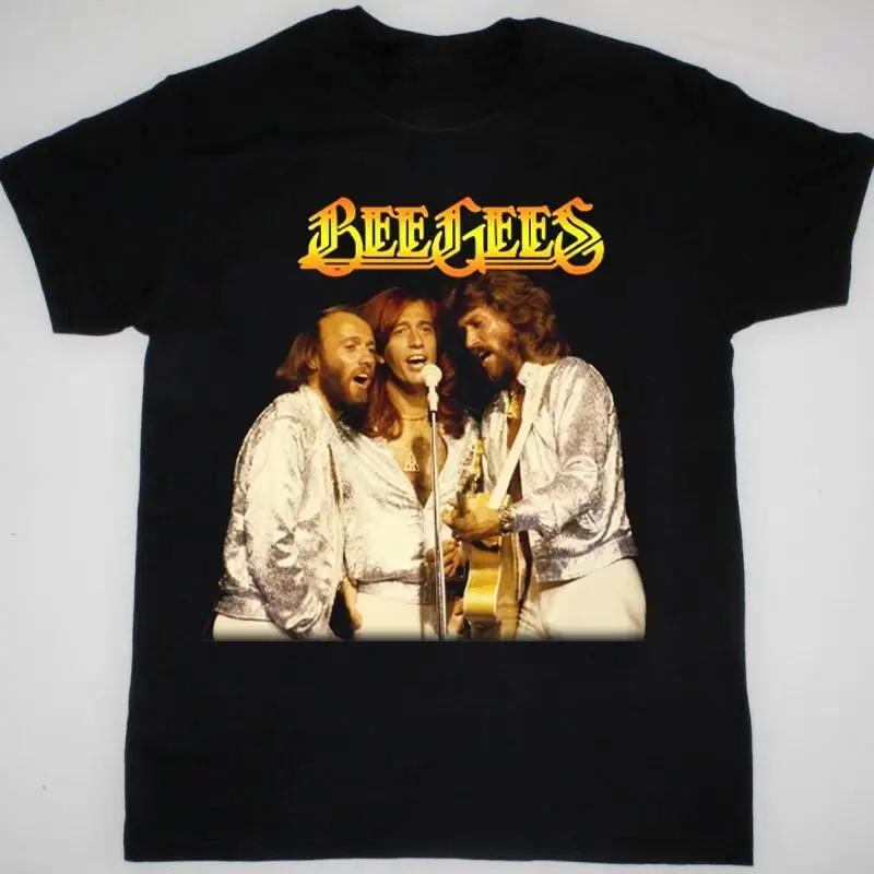 تي شيرت جديد لفرقة Bee Gees لمحبي جميع المقاسات باللون الأسود