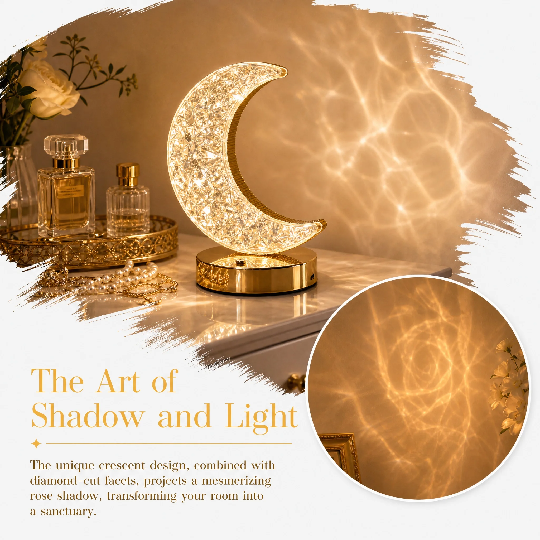 Rechargeable  Acrylic Touch Desk Lamp, Adjustable Brightness Table Light, Creative Design Bedside Night Light, Lighting Fixture