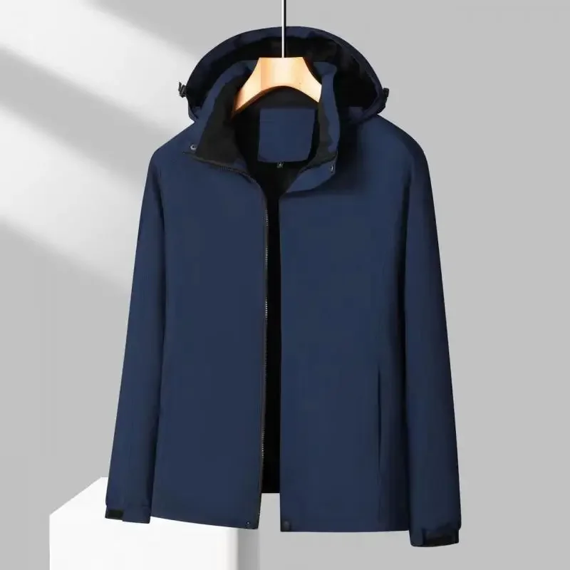 New Mens Windproof Waterproof Fleece Jacket Winter Warm Outdoor Work Hiking Coat Thermal Rainproof Sportswear For Men