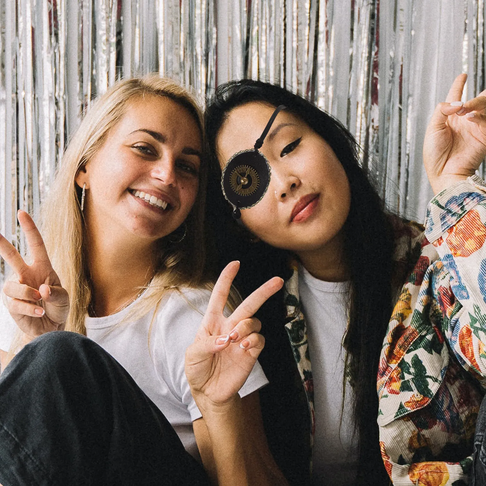 

Одиночный патч для глаз в стиле ретро-панк с узором, из премиального материала, удобный, легкий, портативный, декоративный, для косплея