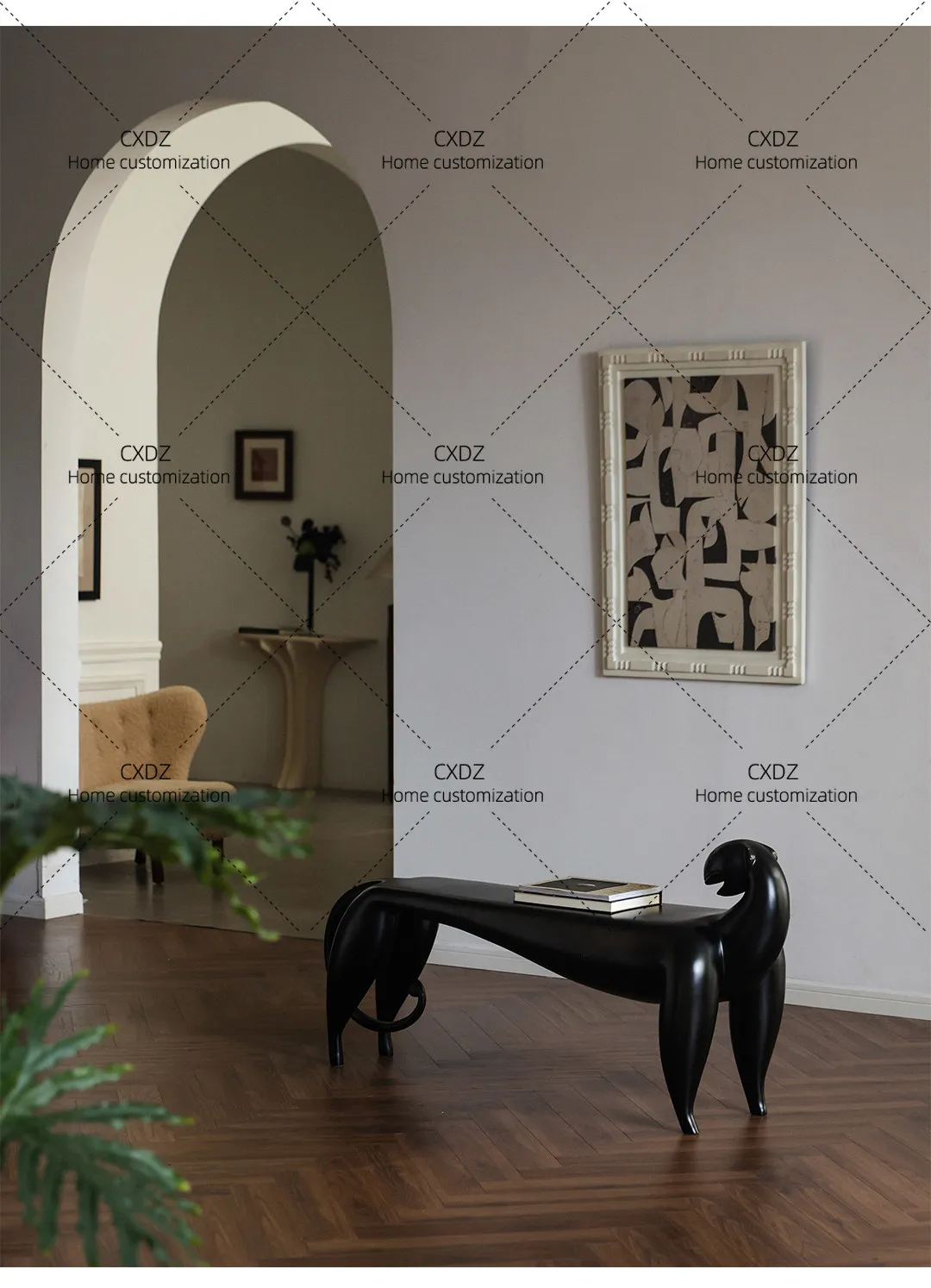 Bench entry entrance FRP load-bearing model, living room back, leopard seat, shoe change stool