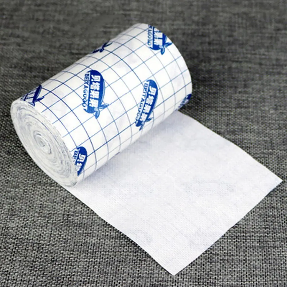 White Skin Healing Protective Plaid Fabric Cloth Non-Woven Fixation Tape Wound Dressing Adhesive Tape Antibacterial Bandage