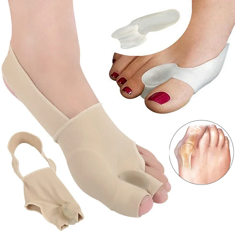 2Pair Thumb Straightener Pedicure Feet Care Toe Separator Hallux Valgus Orthosis Splint Pedicure Tool Bunion Foot Corrector Bone