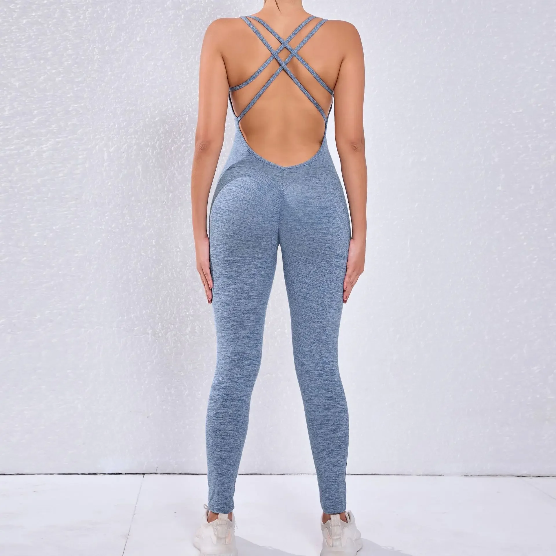 Seamless Yoga Jumpsuits Sports Fitness High Waist Peach Hip-lifting Beauty Back Jumpsuits Workout Clothes Gym Leggings for Women