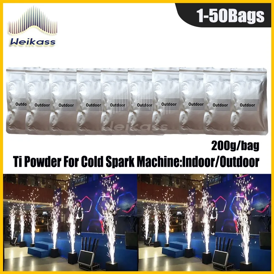 1-50 Bags/Lot bubuk Ti Cold Spark mesin efek panggung Dmx air mancur Sparkular habis pakai Dj Bar pesta pernikahan disko