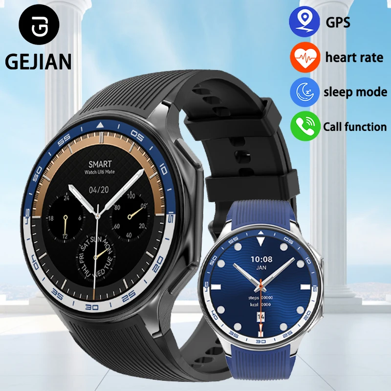 

New GEJIAN Men's Smart Watch 1.43-inch AMOLED HD Circular Screen 5.3 Bluetooth Call Fitness Monitoring Multi sport Mode Watch