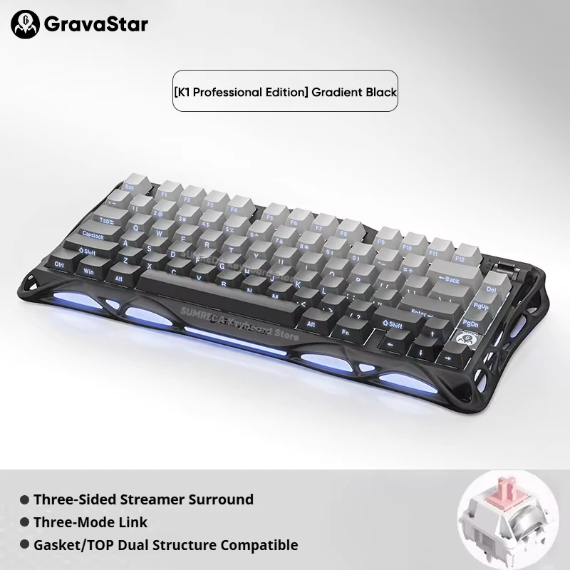 GravaStar M1 M2 Draadloze Muis Mercury K1 Toetsenbord Magnesiumlegering Hol ontwerp Bluetooth 2.4G Bedraad RGB Gaming PC Accessoires