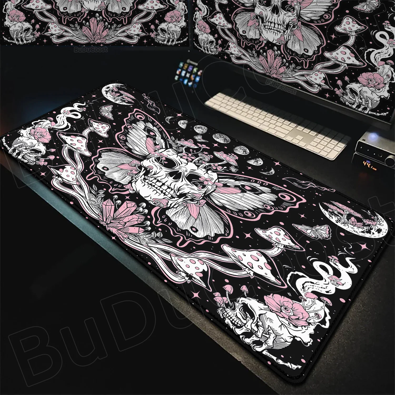 Horror Skeleton Mouse Pad Black and White Design Game Table Mats XXL Rubber Anti-slip HD Gaming Keyboard Mousepads Long Desk Mat