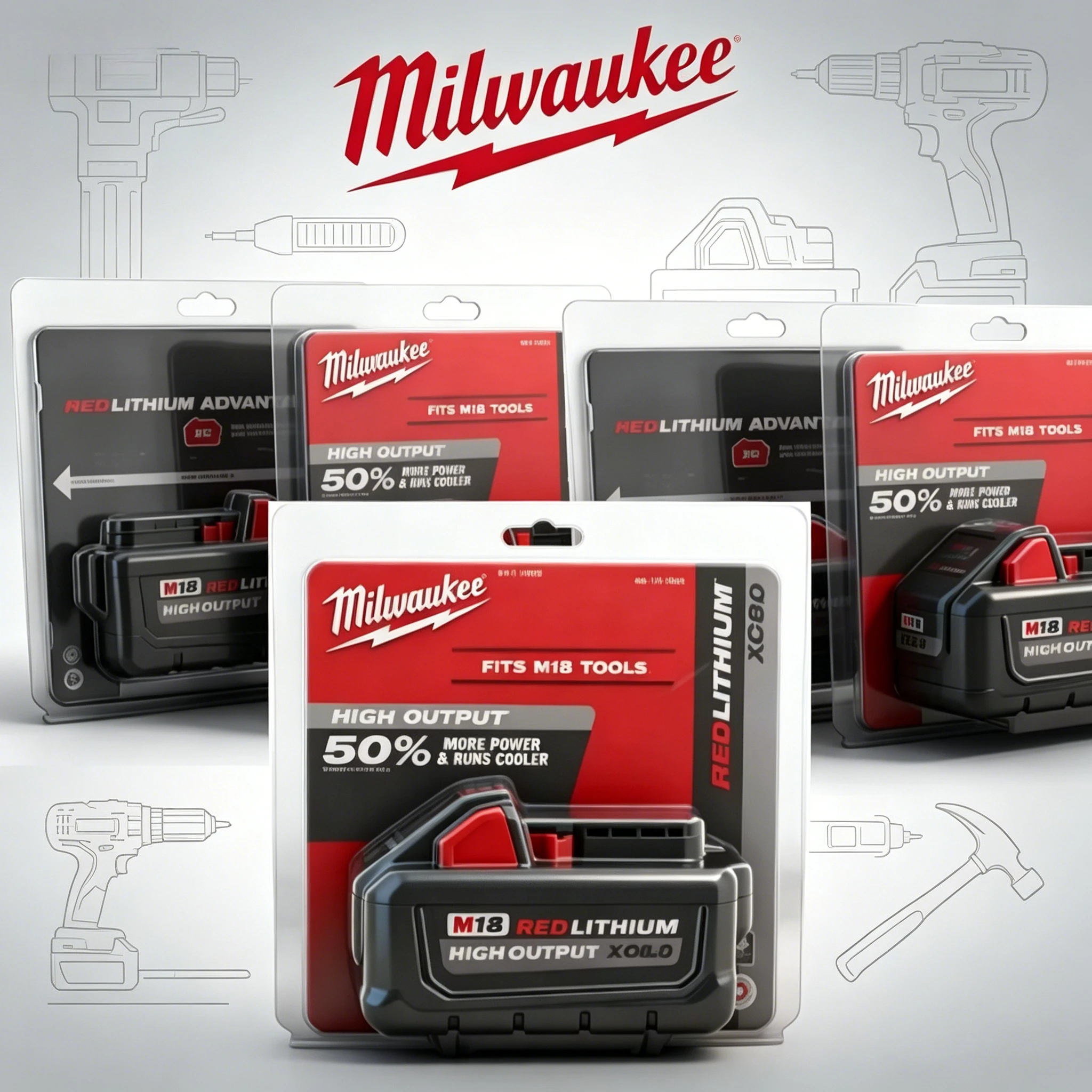 

Milwaukee Genuine M18 8.0Ah REDLITHIUM XC Multi-Protection lithium Battery,For Milwaukee 48-11-1880 Home DIY & Renovation Tools