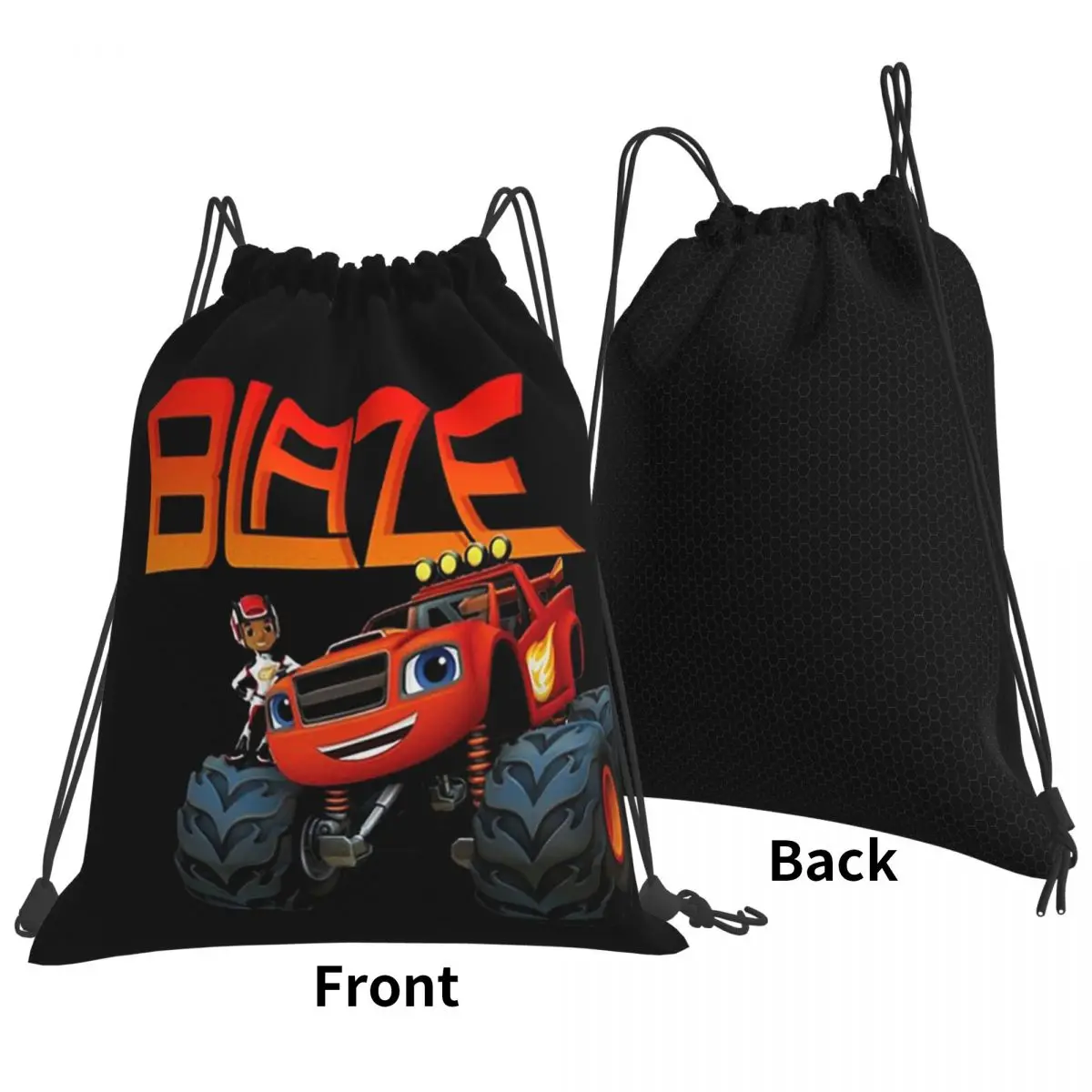 Blaze And The Monster Machines Backpacks Fashion Drawstring Bundle Pocket Sports Bag Book Bags for Travel School