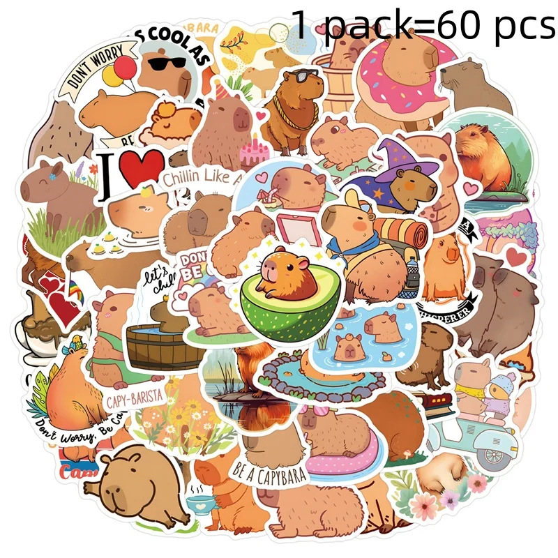 

24 pack/lot Kawaii Capybara Stickers Cute Scrapbooking DIY Diary Decorative Sealing Sticker Album Stick Label