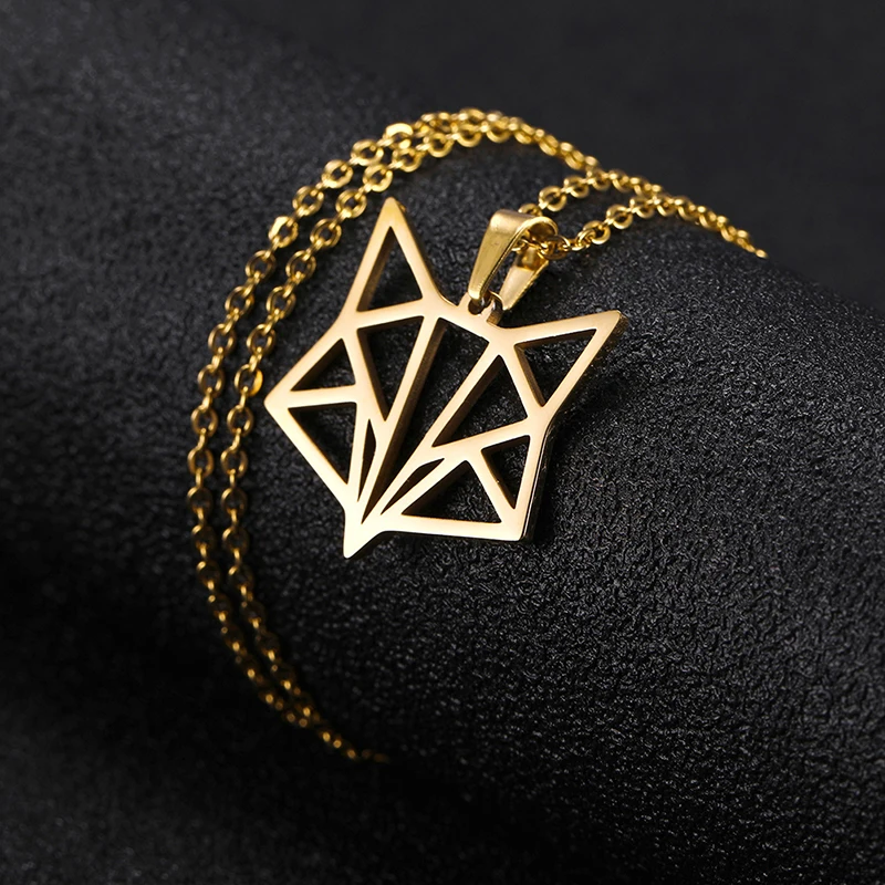 Nowa moda ze stali nierdzewnej złoto srebro kolor Choker naszyjnik dla kobiet mężczyzn ażurowe Fox naszyjnik biżuteria prezent hurtownie