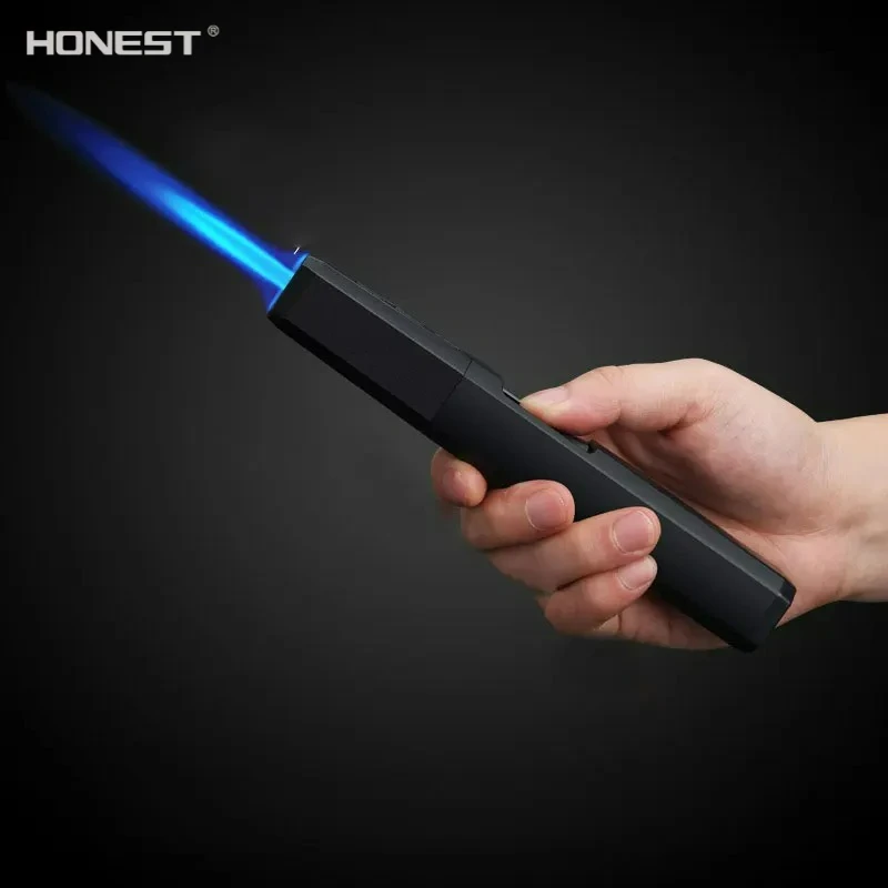 Briquet métallique coupe-vent à recharge directe HONEST 1300 °   Lampe torche en métal réglable, coupe-vent, pour cuisine et barbecue en extérieur