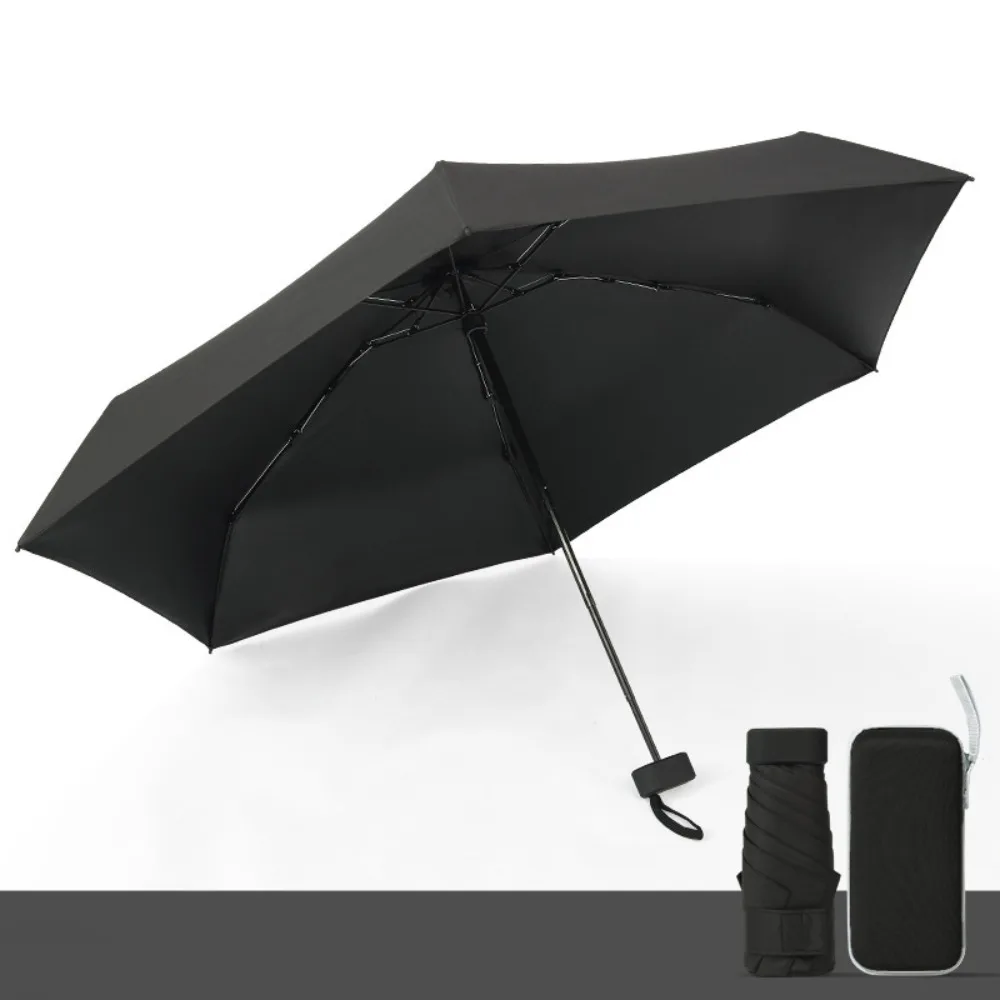 

Anti UV Mini Compact Pocket Umbrella Lightweight Portable Five-Folding Parasol Windproof Sun Shade Parasol Travel