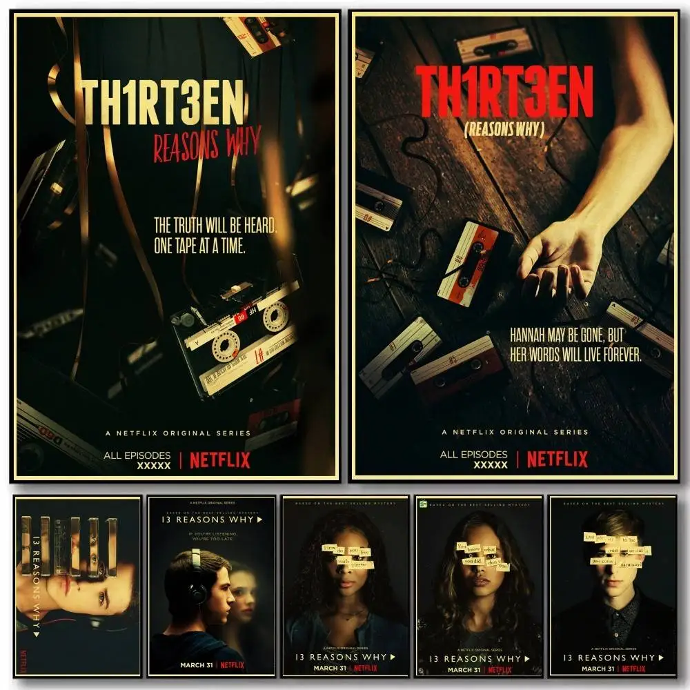 TV Series 1 13 Reasons Why Poster Art With Prints Home Bedroom Living Room Decoration Gift