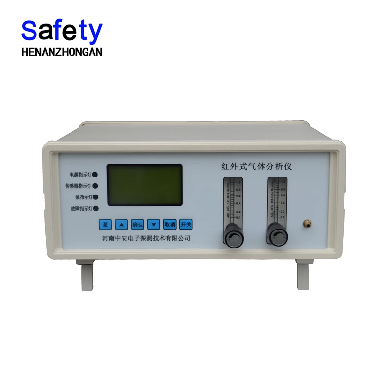 24/7 이중 흐름 적외선 분석기, 산업용 펌프 흡입 O2 CO2 가스 검출기, a-l-a-r-m, S200