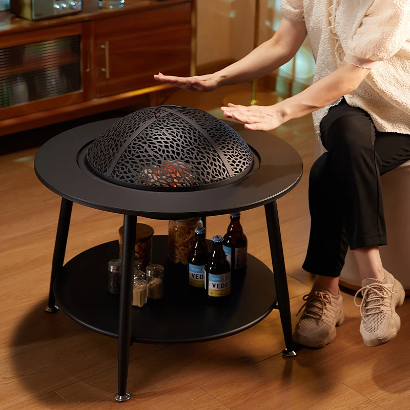 

Furnace tea table Household indoor full set Winter heating Garden grill Outdoor picnic camping BBQ table