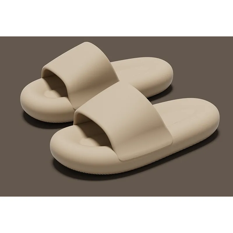 

Мягкие тапочки из ЭВА для пар, домашние тапочки, пляжные на открытом воздухе, летние сандалии, мужская ванна, нескользящие, женские тапочки на толстой подошве.